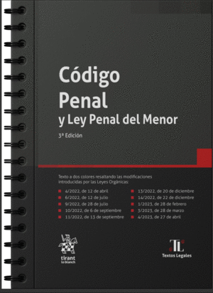 CÓDIGO PENAL Y LEY PENAL DEL MENOR 3A EDICIÓN CON ANILLAS