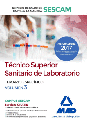 TÉCNICO SUPERIOR SANITARIO DE LABORATORIO DEL SERVICIO DE SALUD DE CASTILLA-LA M
