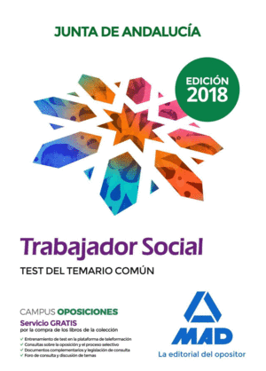 TRABAJADOR SOCIAL  DE LA JUNTA DE ANDALUCÍA. TEST DEL TEMARIO COMÚN