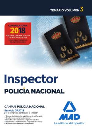 INSPECTOR DE POLICÍA NACIONAL. TEMARIO VOLUMEN 3