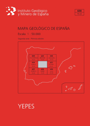 MAPA GEOLÓGICO DE ESPAÑA ESCALA 1:50.000. HOJA 630, YEPES