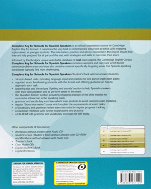 COMPLETE KEY FOR SCHOOLS FOR SPANISH SPEAKERS STUDENT'S PACK (STUDENT'S BOOK WIT