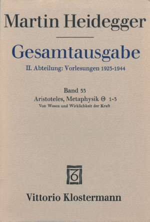 GESAMTAUSGABE. II. ABTEILUNG: VORLESUNGEN 1923 - 1944