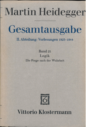 GESAMTAUSGABE II. ABTEILUNG: VORLESUNGEN 1923-1944