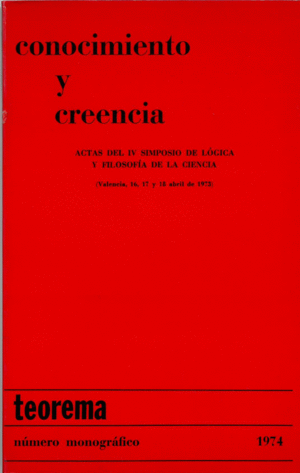CONOCIMIENTO Y CREENCIA . REVISTA TEOREMA 1974